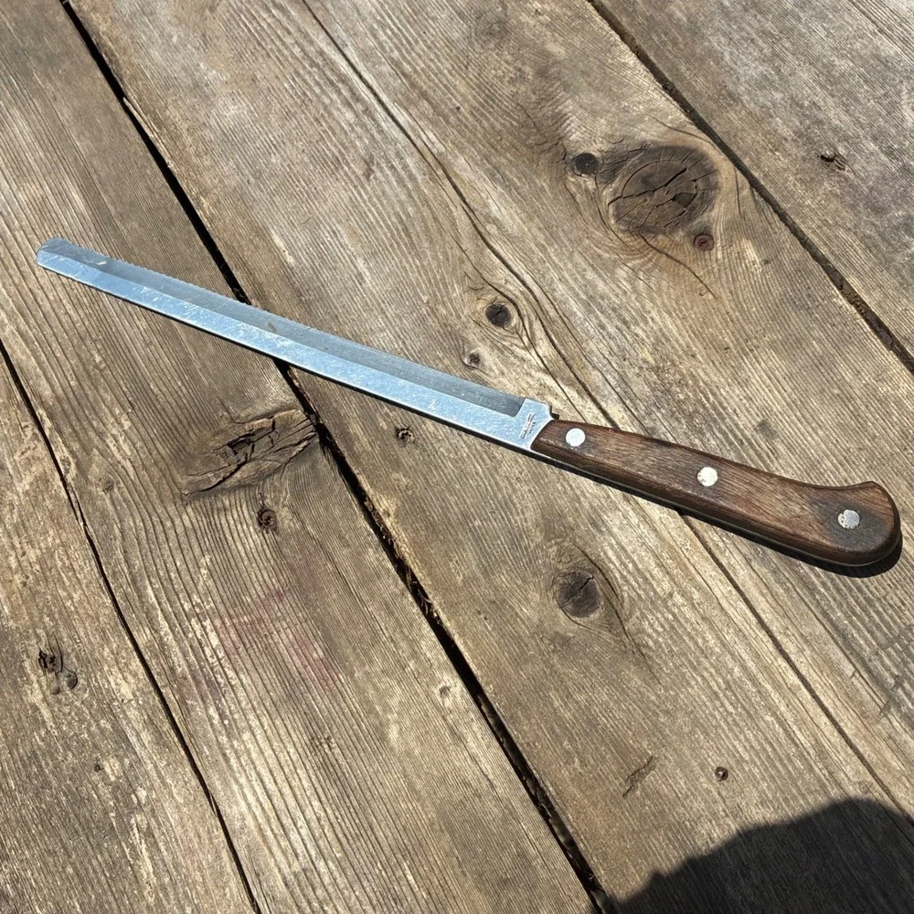 Medallion Bread Knife 9 Inch Blade Vintage Japan Stainless Steel Wood Handle